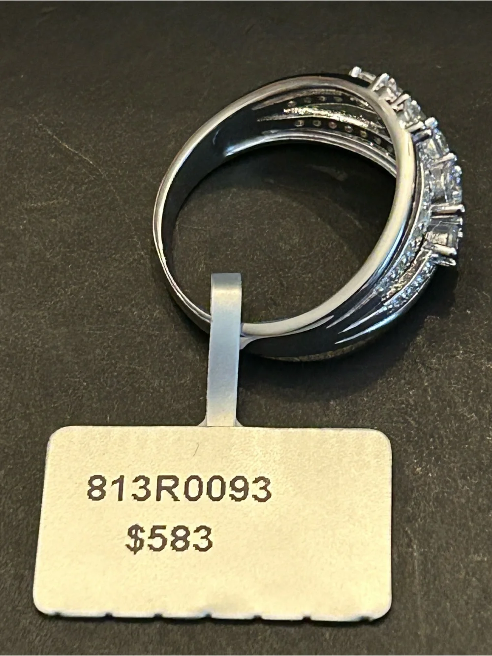 1.47CTW White Moissanite Multi-Row Scatter Statement Band Ring S925 Silver Sz 9